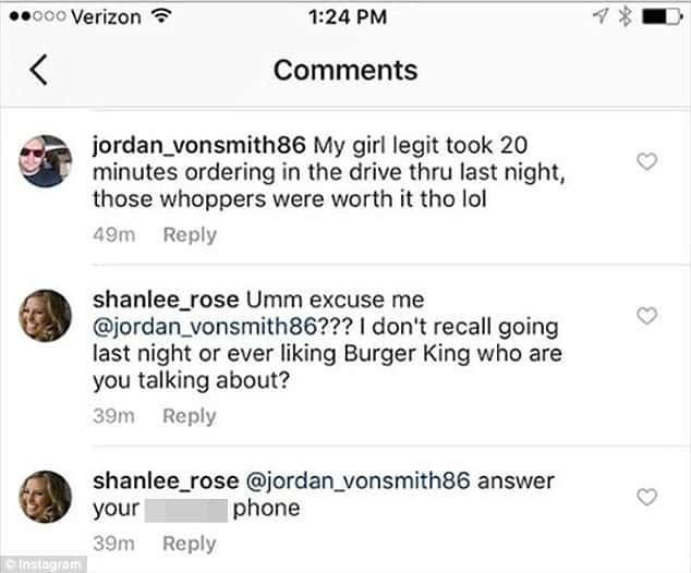 Man complains about his girl taking too long in the Burger King drive thru in Instagram — then his other girlfriend comments.
